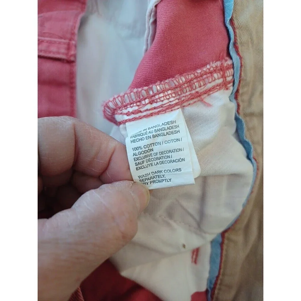 Izod red swordfish print shorts mens 36 cotton preppy beach coastal golf